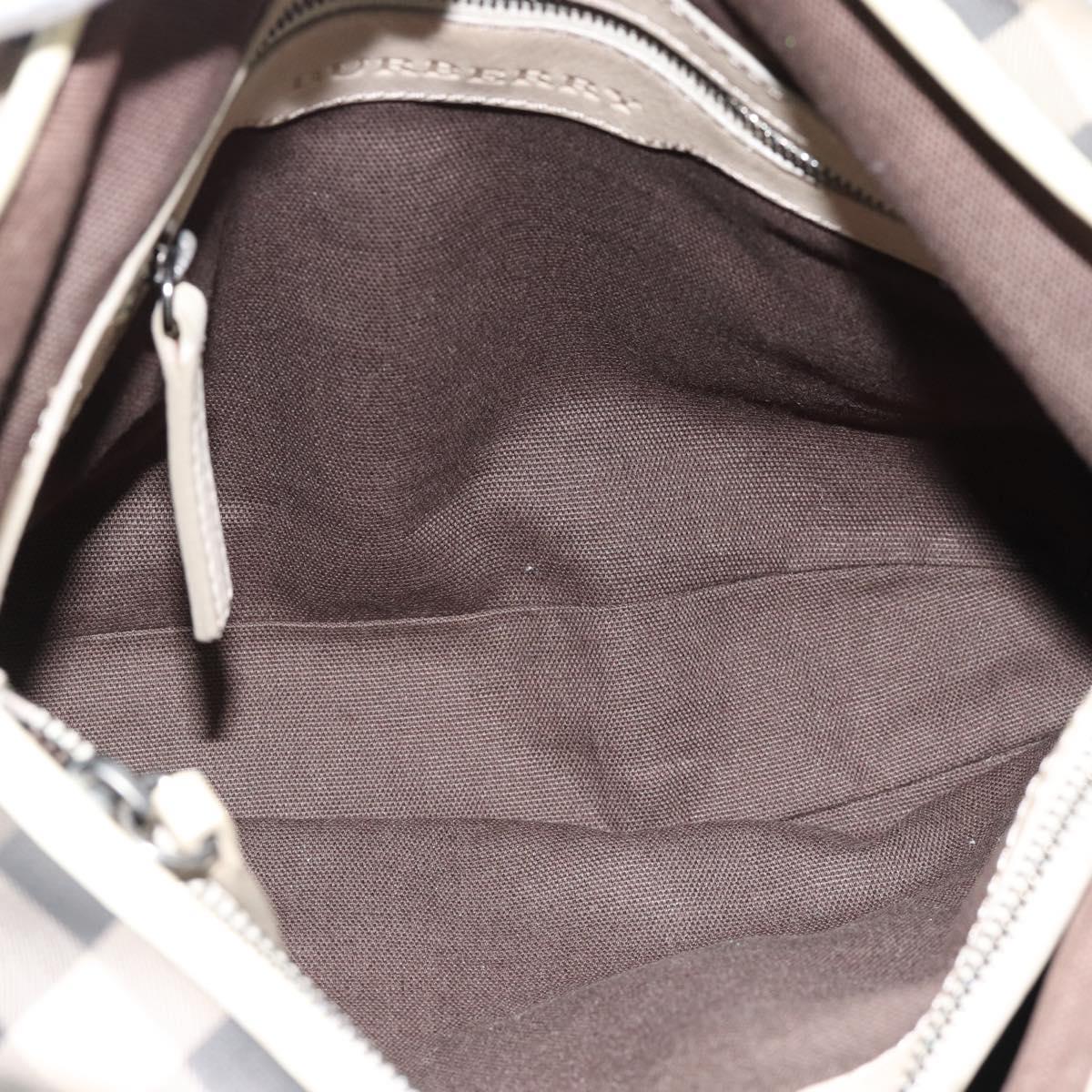 BURBERRY Nova Check Hand Bag PVC 2way Beige Auth 182556A
