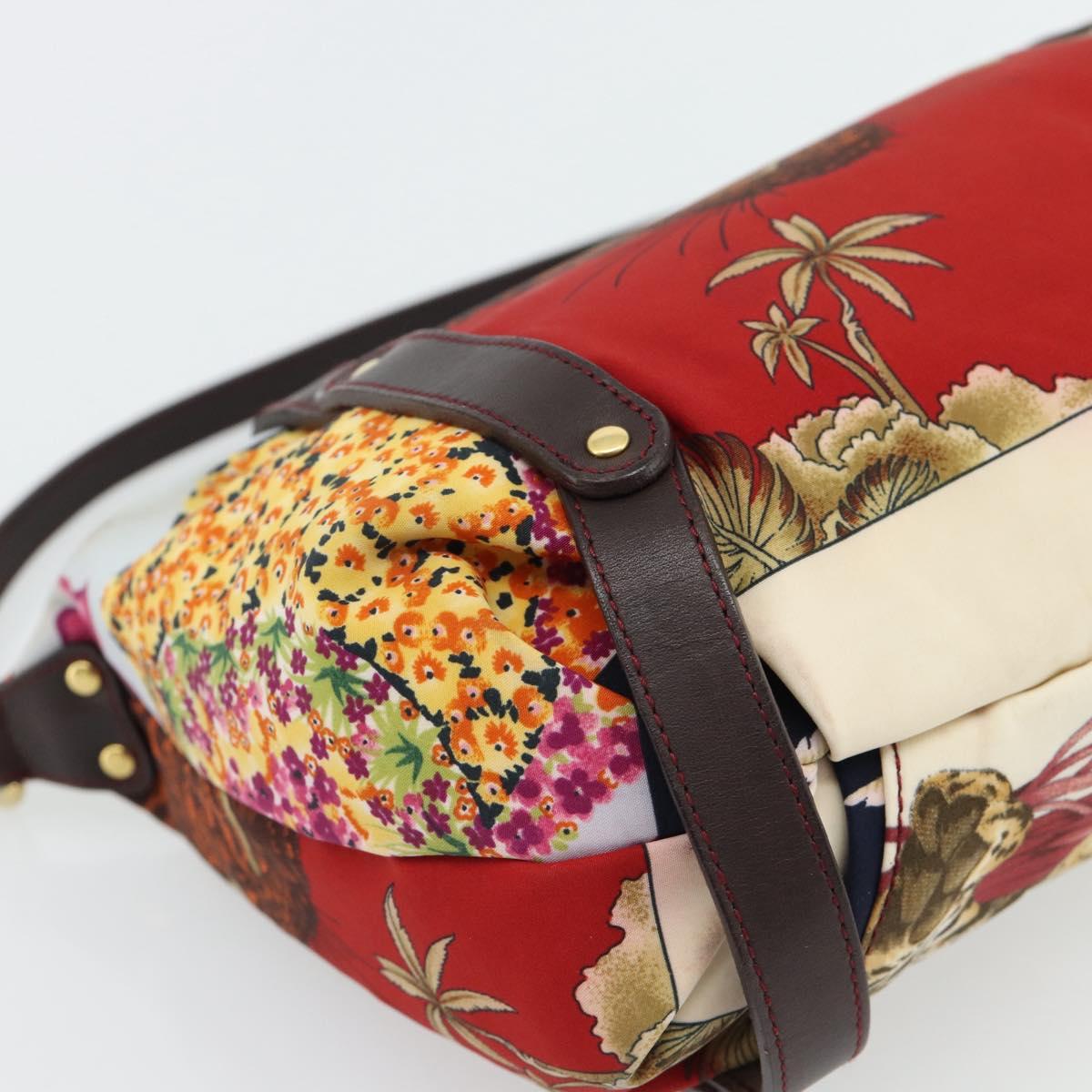 Salvatore Ferragamo Accessory Pouch Canvas Multicolor Gold Auth 182563A