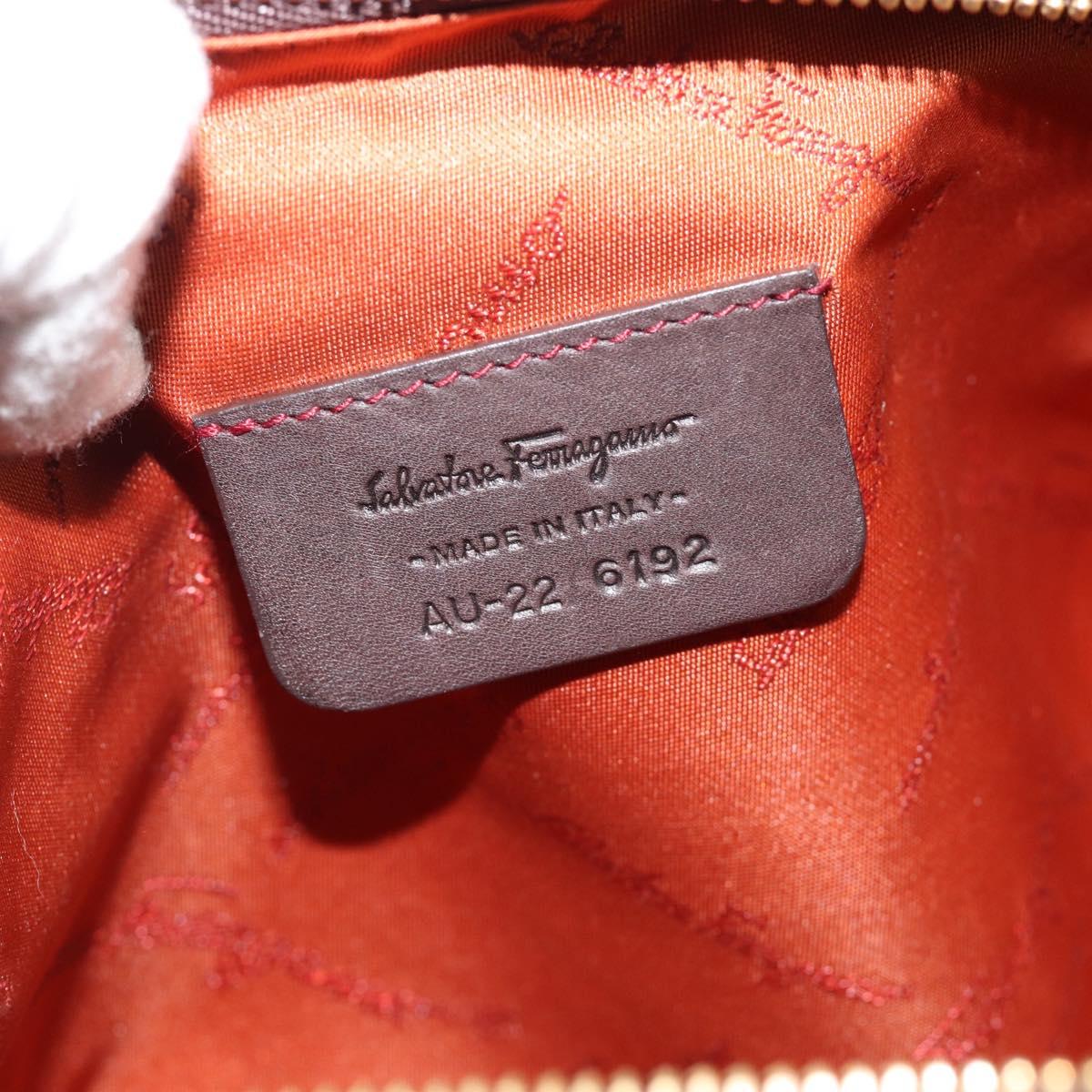 Salvatore Ferragamo Accessory Pouch Canvas Multicolor Gold Auth 182563A