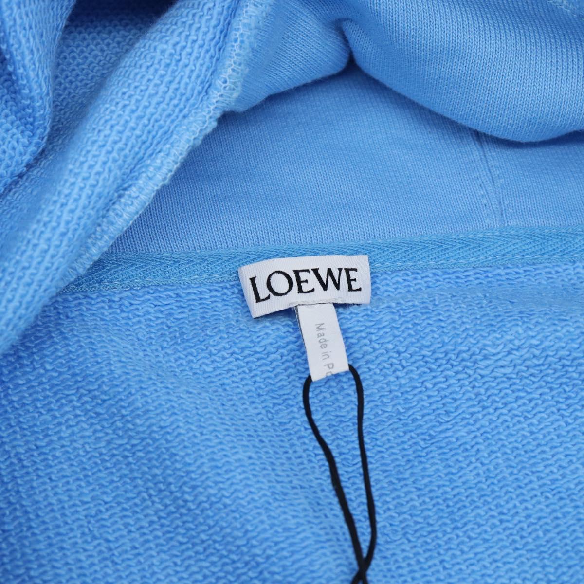 LOEWE Cropped Hoodie cotton S Light Blue Auth 182565M