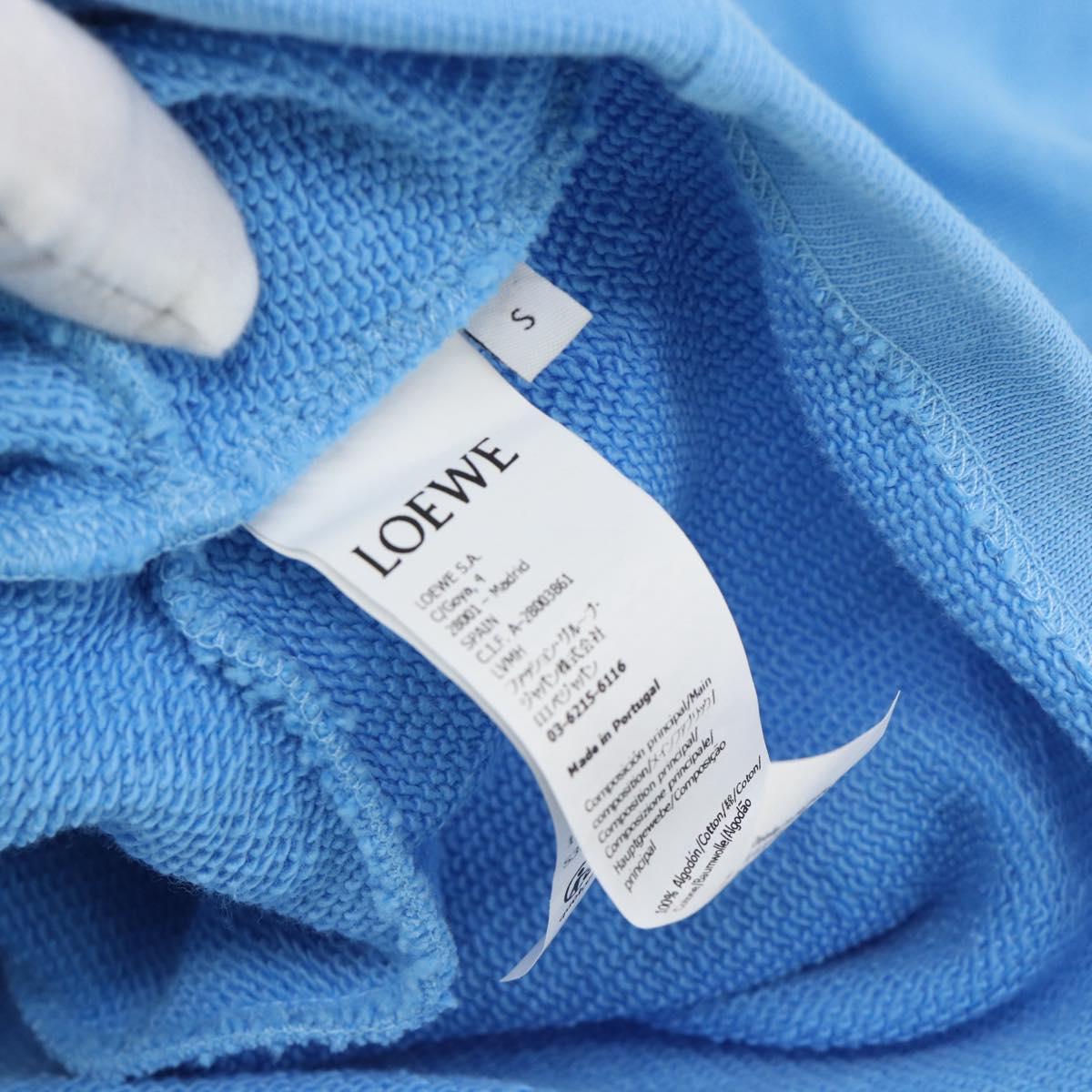 LOEWE Cropped Hoodie cotton S Light Blue Auth 182565M