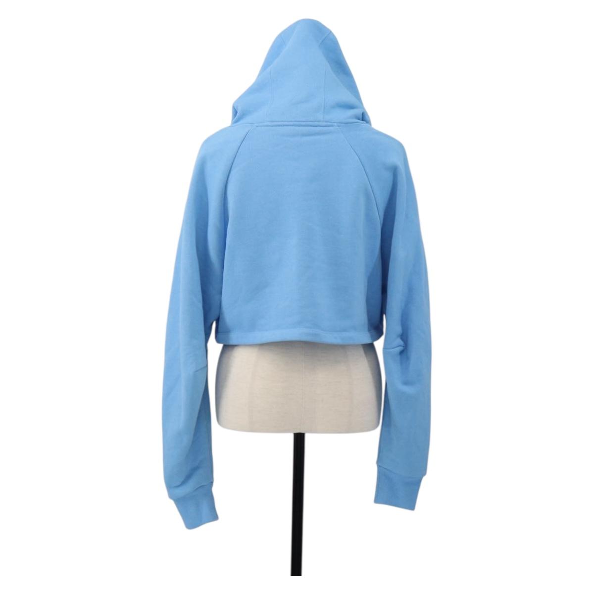 LOEWE Cropped Hoodie cotton S Light Blue Auth 182565M