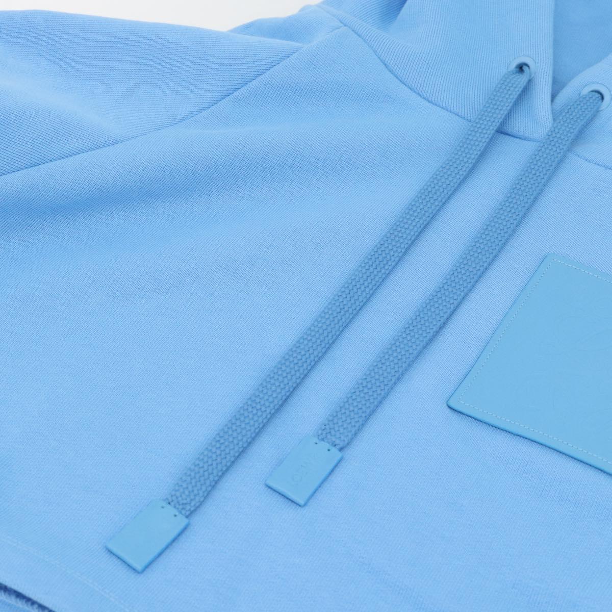 LOEWE Cropped Hoodie cotton S Light Blue Auth 182565M