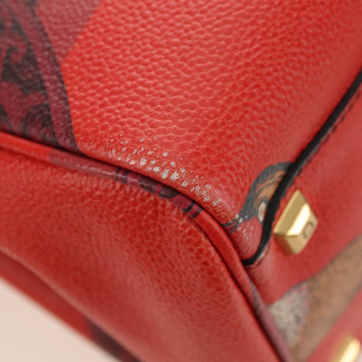 Salvatore Ferragamo Gancini Studio Bag Leather 2way Multicolor Gold Auth 182574M