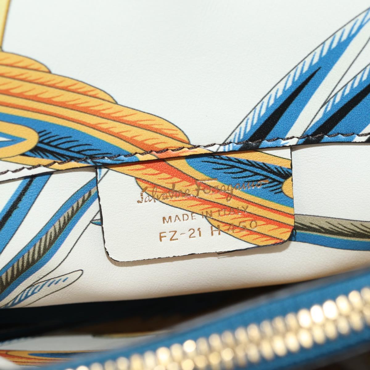 Salvatore Ferragamo Gancini Studio Bag Leather 2way Multicolor Gold Auth 182574M