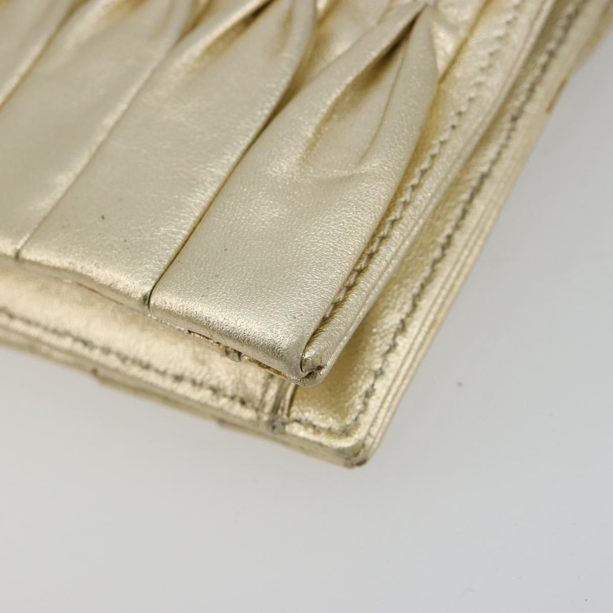 CHANEL Chain Shoulder Bag Lamb Skin Gold CC Auth 182577A