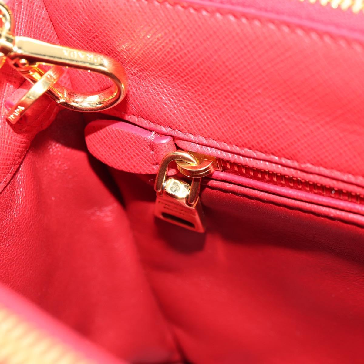PRADA Galleria Hand Bag Saffiano leather 2way Red Gold Auth 182582SAM