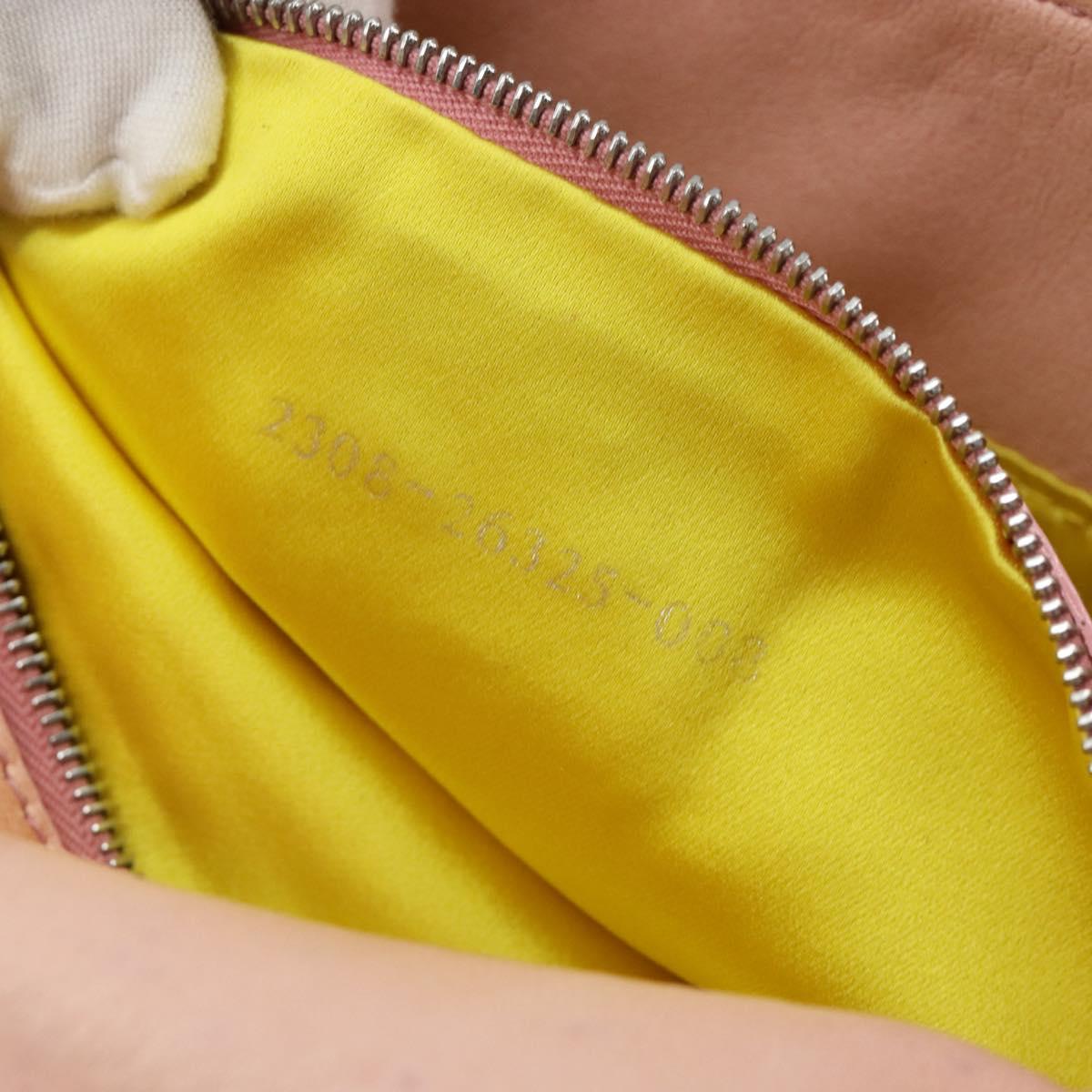 FENDI Mamma Baguette Shoulder Bag Leather Pink Silver Auth 182588
