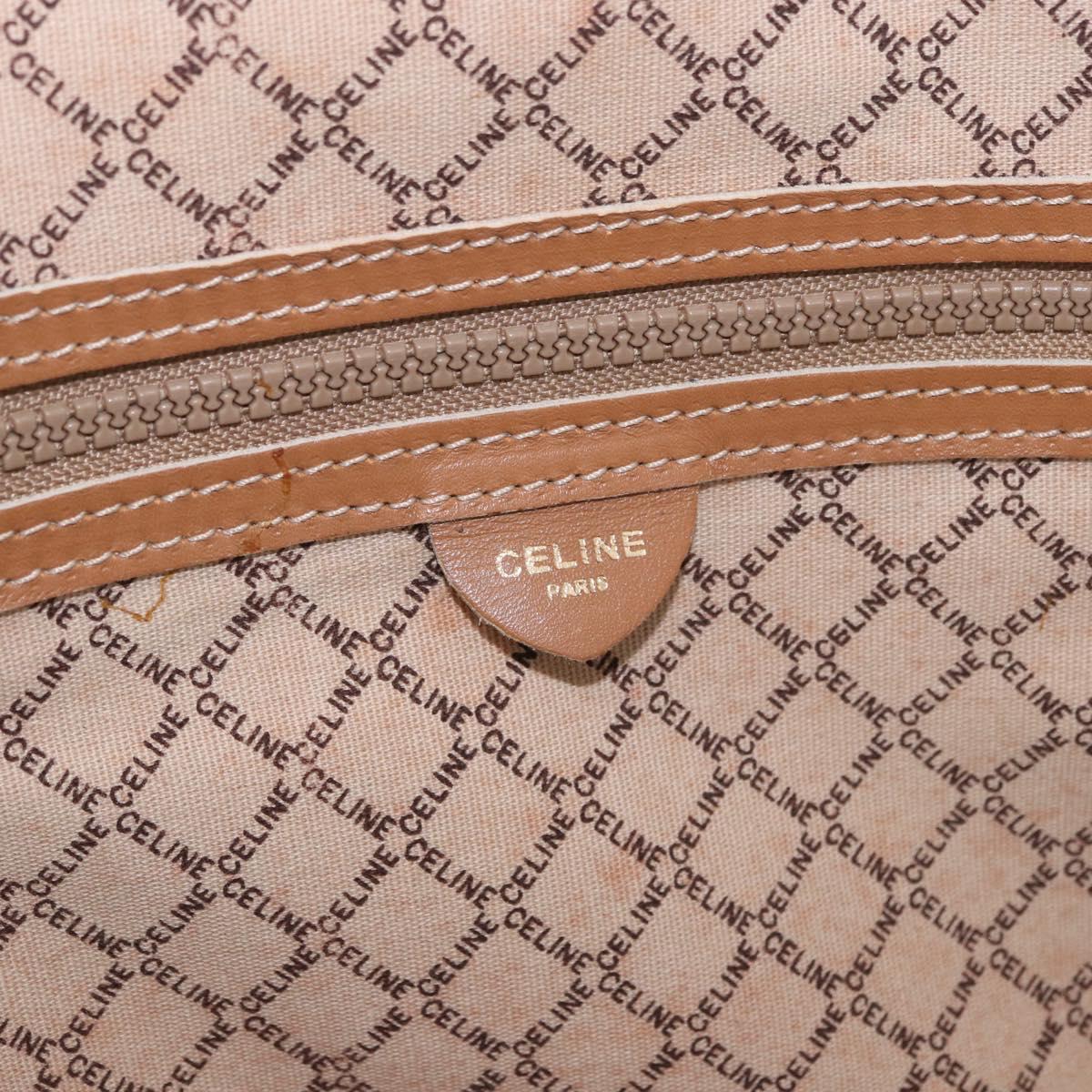 CELINE Attache Case Macadam Canvas Trunk PVC Brown Gold Auth 182603