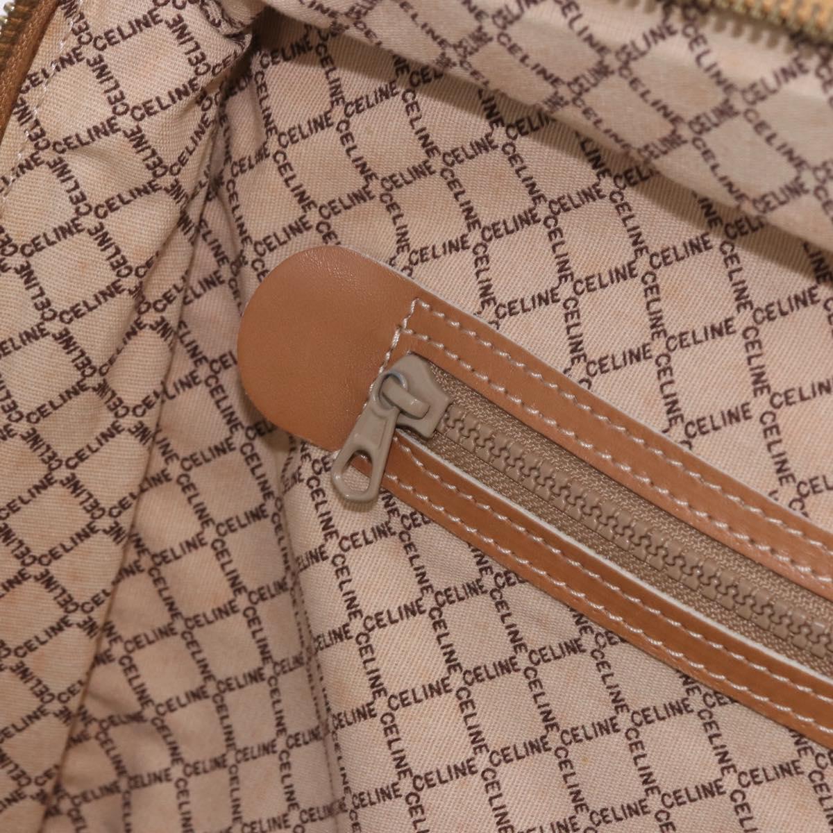 CELINE Attache Case Macadam Canvas Trunk PVC Brown Gold Auth 182603