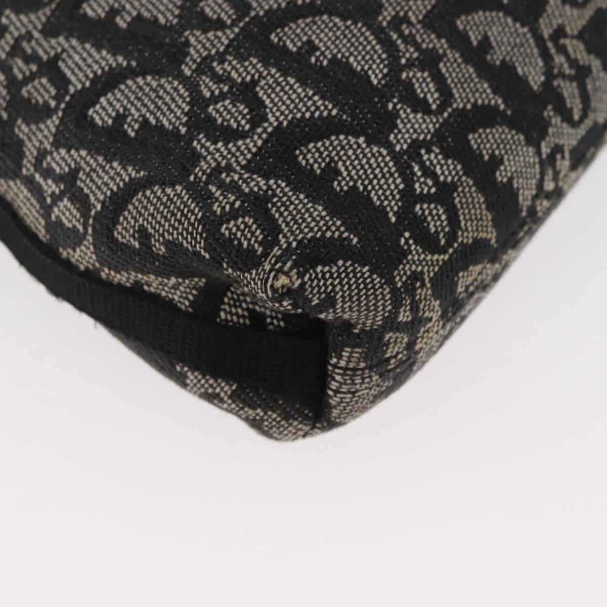 Christian Dior Trotter Canvas Accessory Pouch Gray Silver Auth 182611SAV