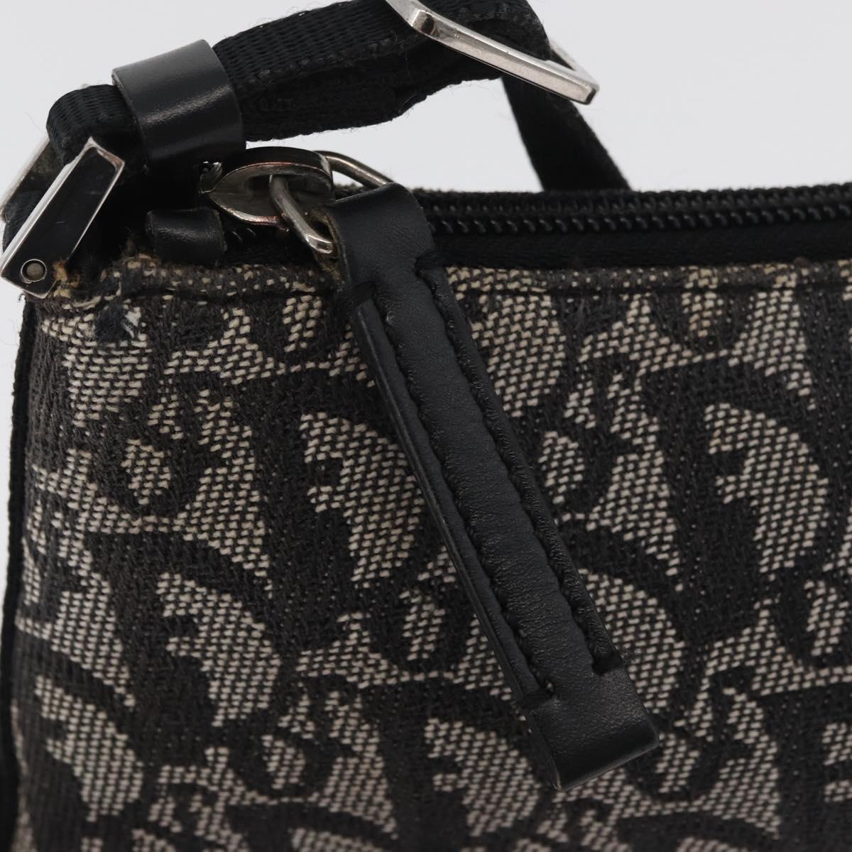Christian Dior Trotter Canvas Accessory Pouch Gray Silver Auth 182611SAV