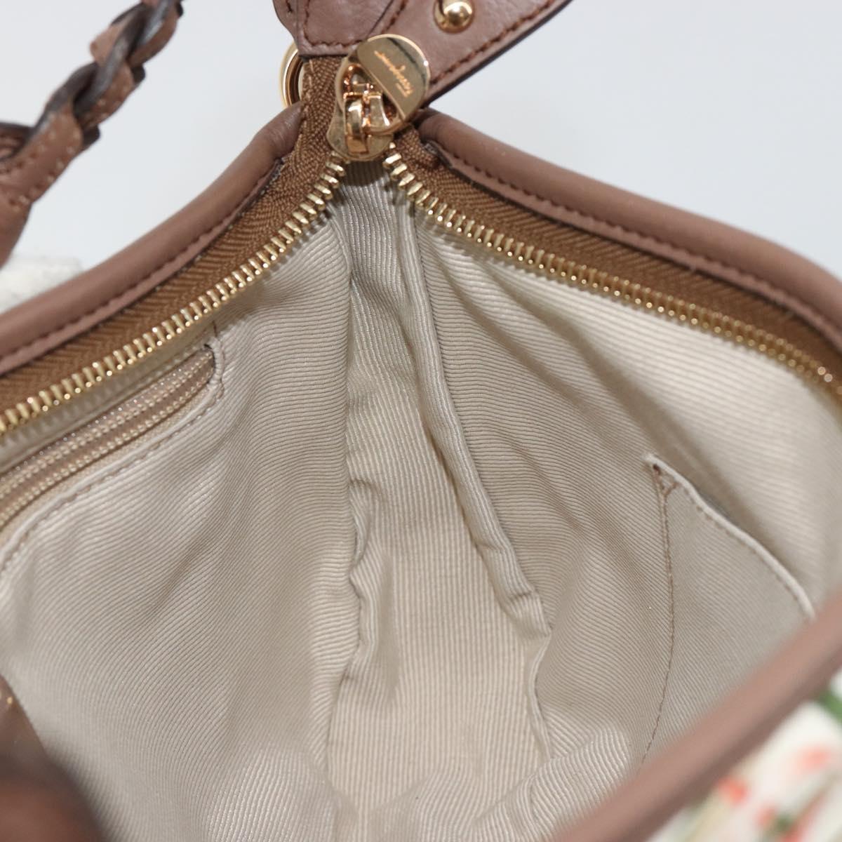 Salvatore Ferragamo Gancini Animal Pattern Bag Canvas Multicolor Auth 182618A