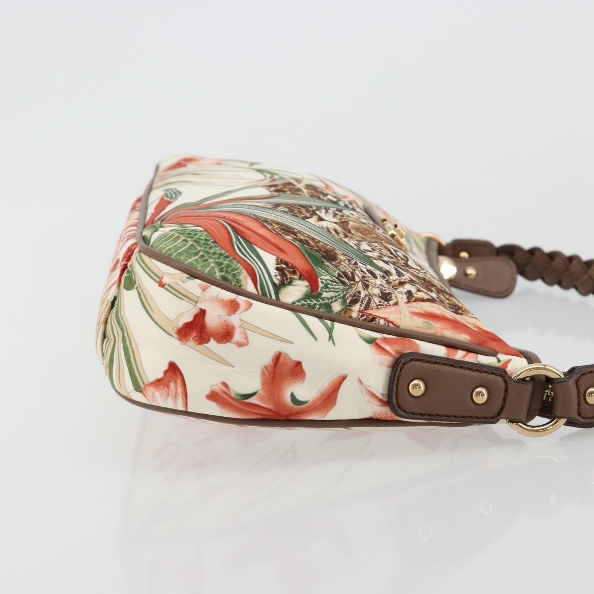 Salvatore Ferragamo Gancini Animal Pattern Bag Canvas Multicolor Auth 182618A