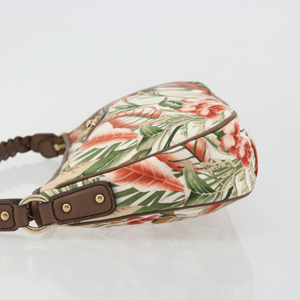 Salvatore Ferragamo Gancini Animal Pattern Bag Canvas Multicolor Auth 182618A