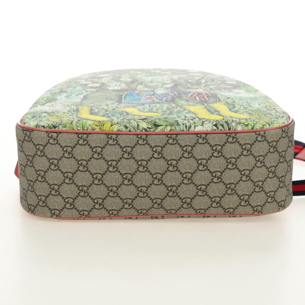 GUCCI GG Supreme Higuchi Yuko Sherry Line PVC Beige Silver 433578 Auth 182632SAV