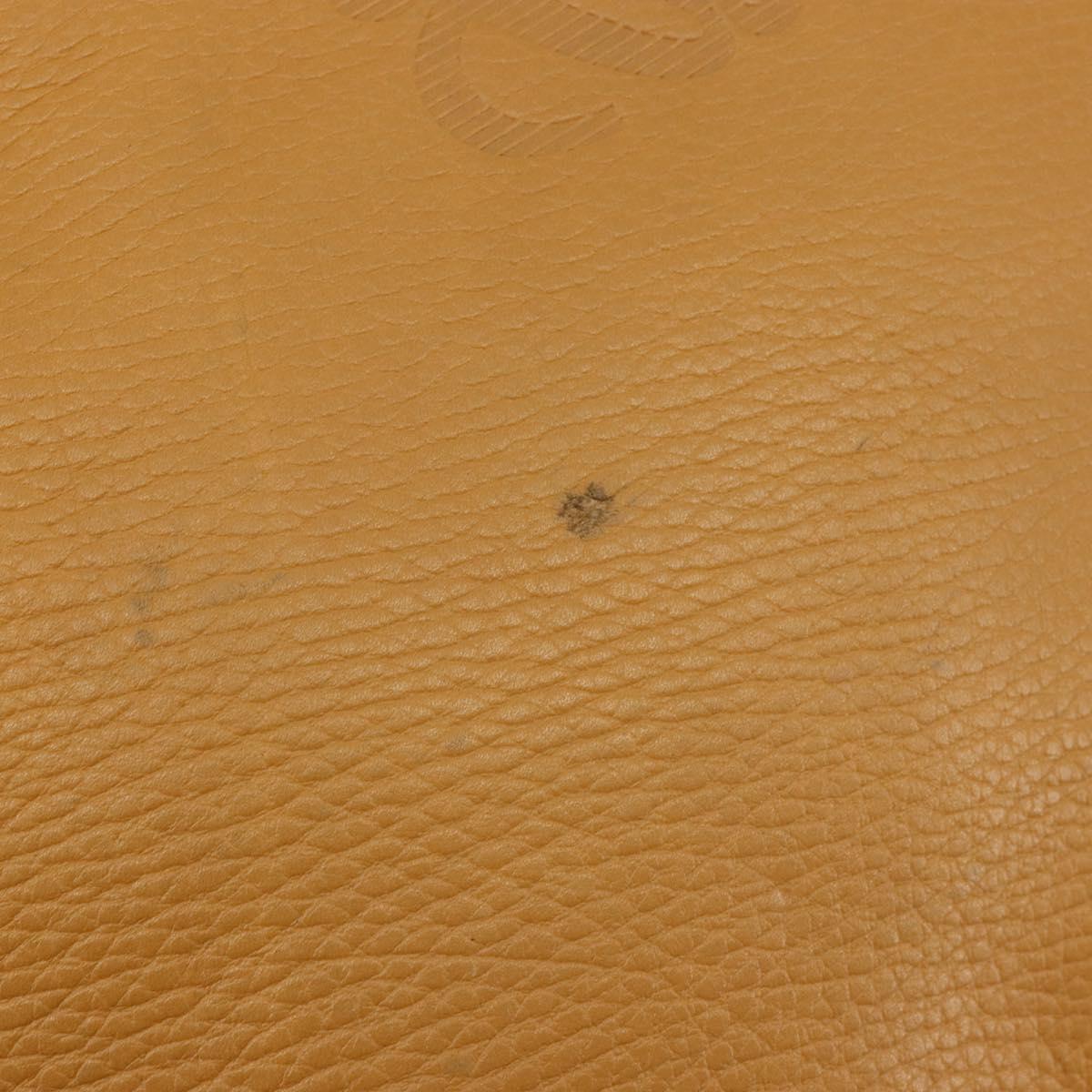 LOEWE Anagram Amazona 40 Hand Bag Leather Beige Gold Auth 182640