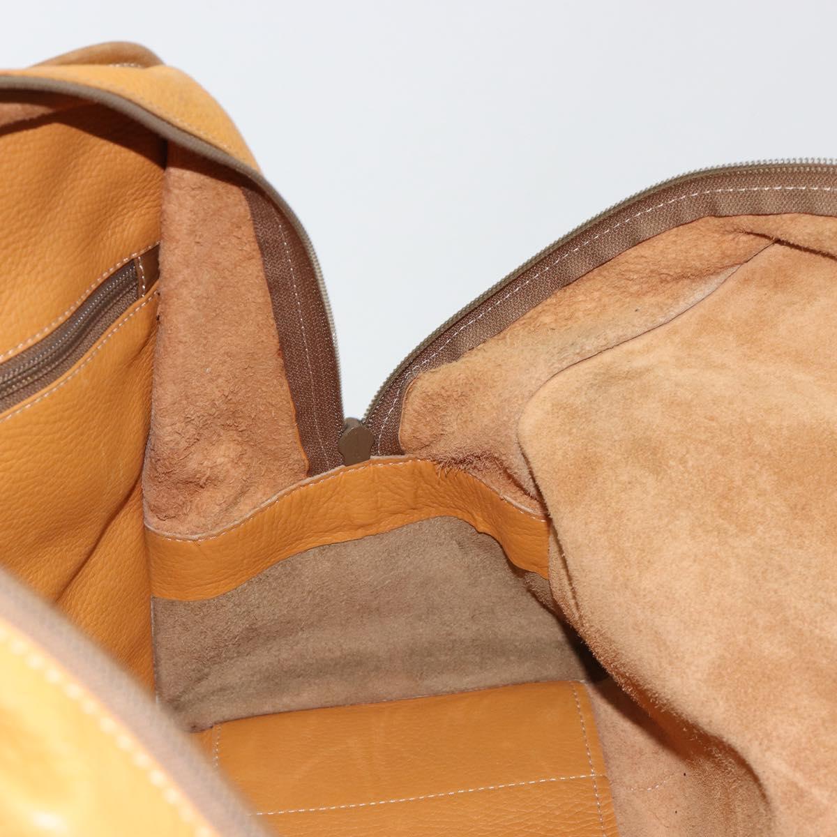 LOEWE Anagram Amazona 40 Hand Bag Leather Beige Gold Auth 182640