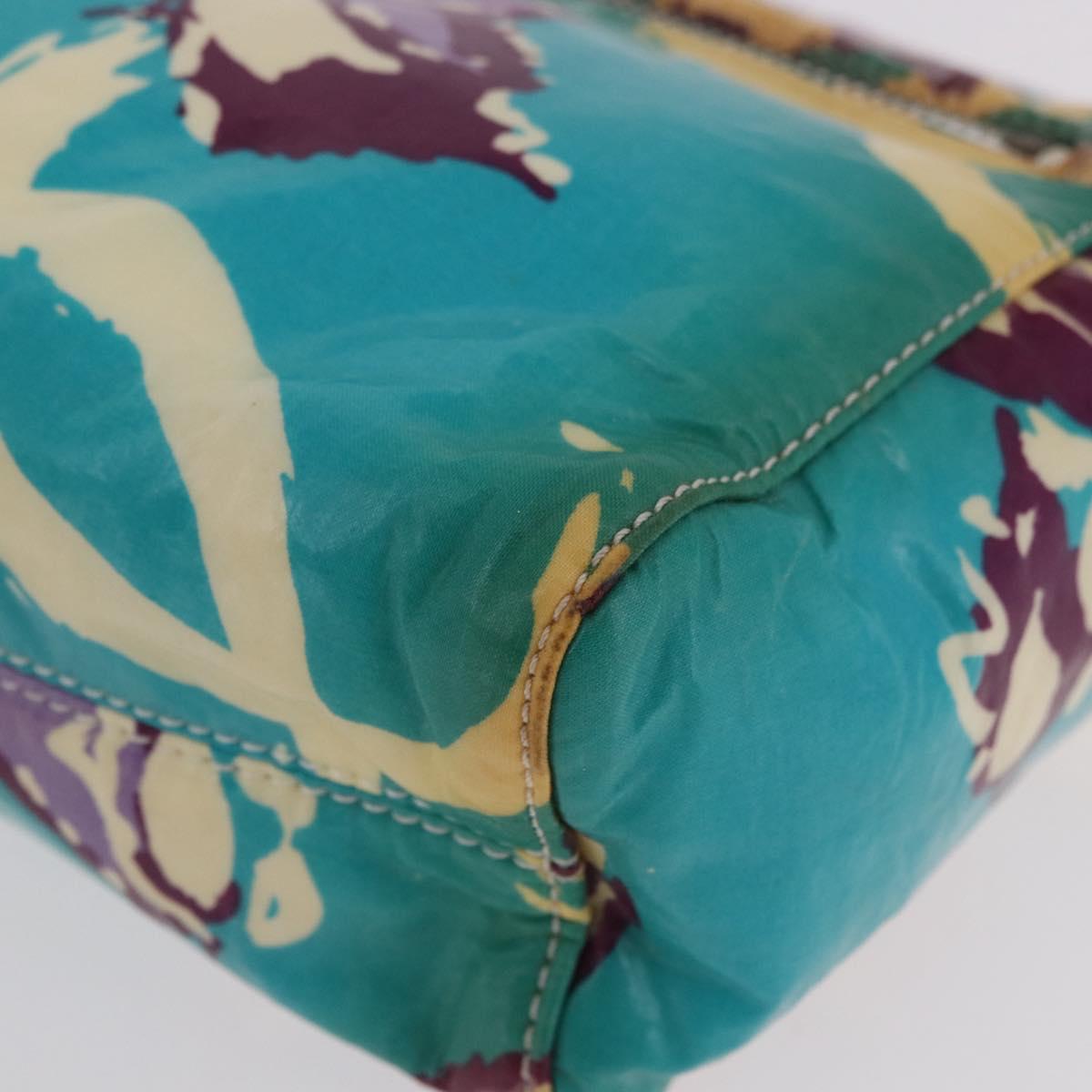 CHANEL Pouch PVC Canvas Green CC Auth 182645