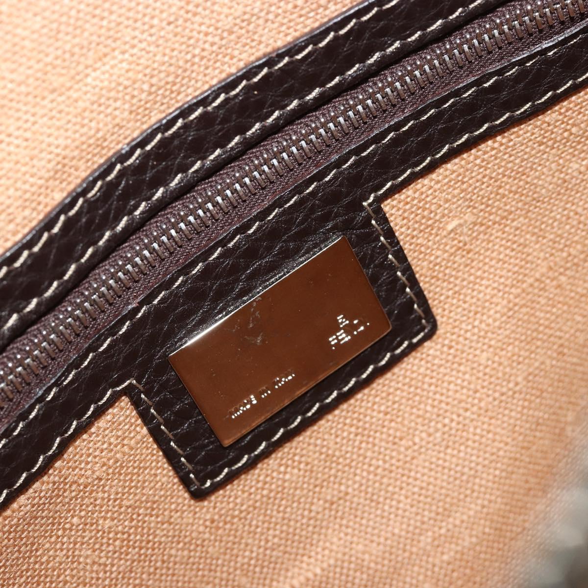 FENDI Zucca Canvas Celeria Shoulder Bag Black Brown Auth 182654A