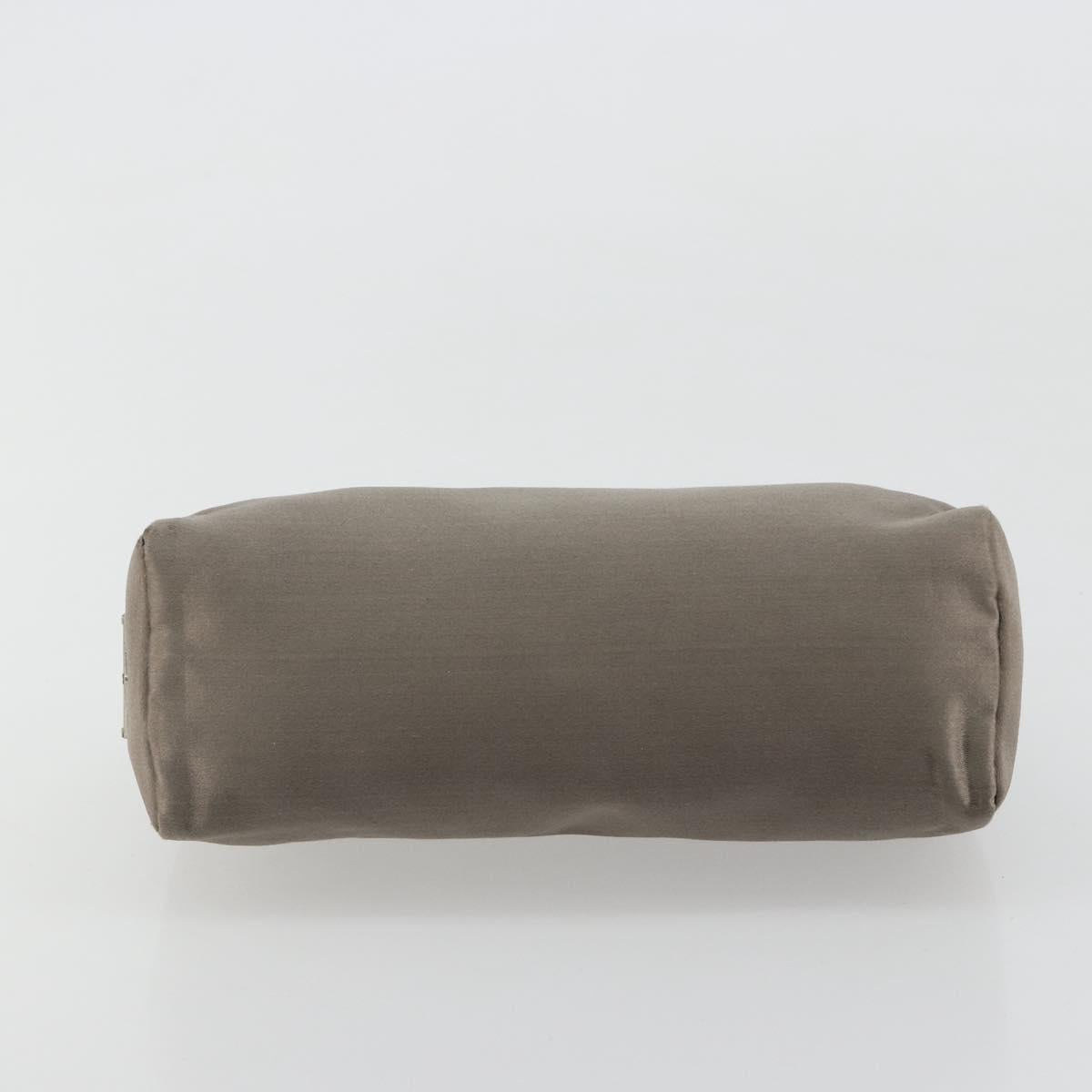 PRADA Hand pouch Satin Gray Silver Auth 182660A