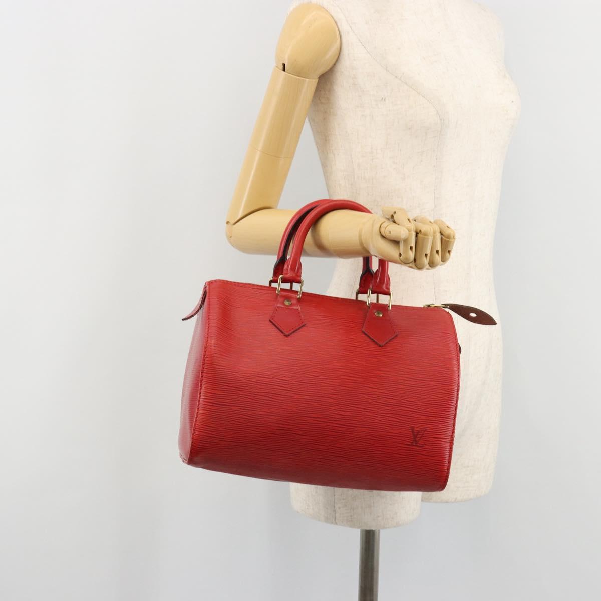 LOUIS VUITTON Epi Speedy 25 Hand Bag Castilian Red M43017 LV Auth 182664A