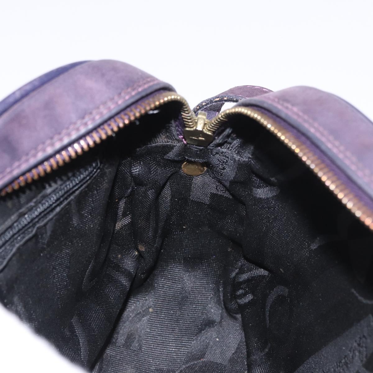 Salvatore Ferragamo Vala Shoulder Bag Suede Purple Gold Auth 182673