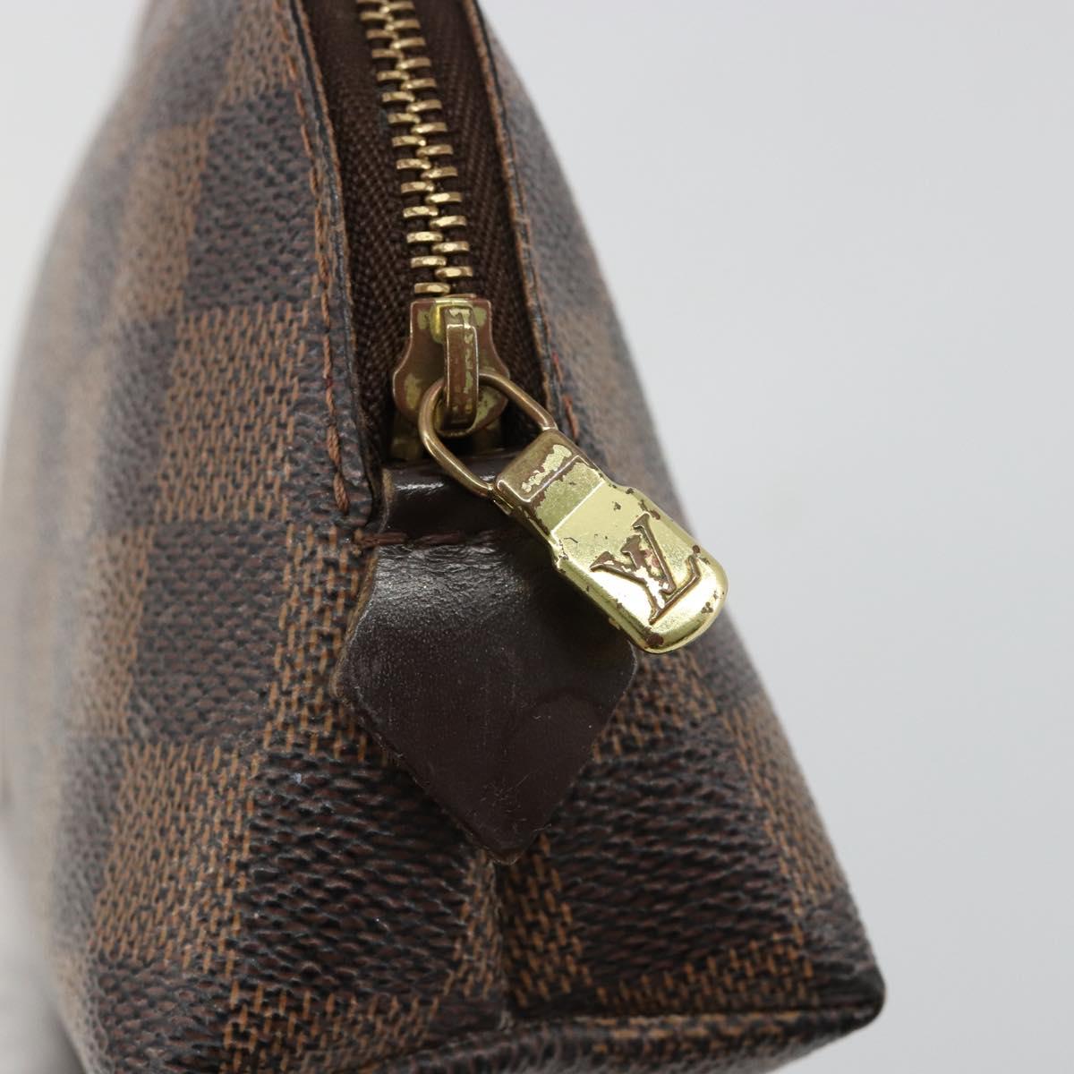 LOUIS VUITTON Damier Ebene Pochette Cosmetic PM Pouch N47516 LV Auth 182675
