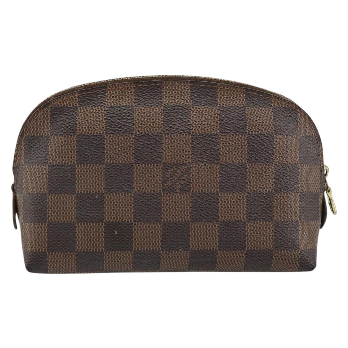 LOUIS VUITTON Damier Ebene Pochette Cosmetic PM Pouch N47516 LV Auth 182675