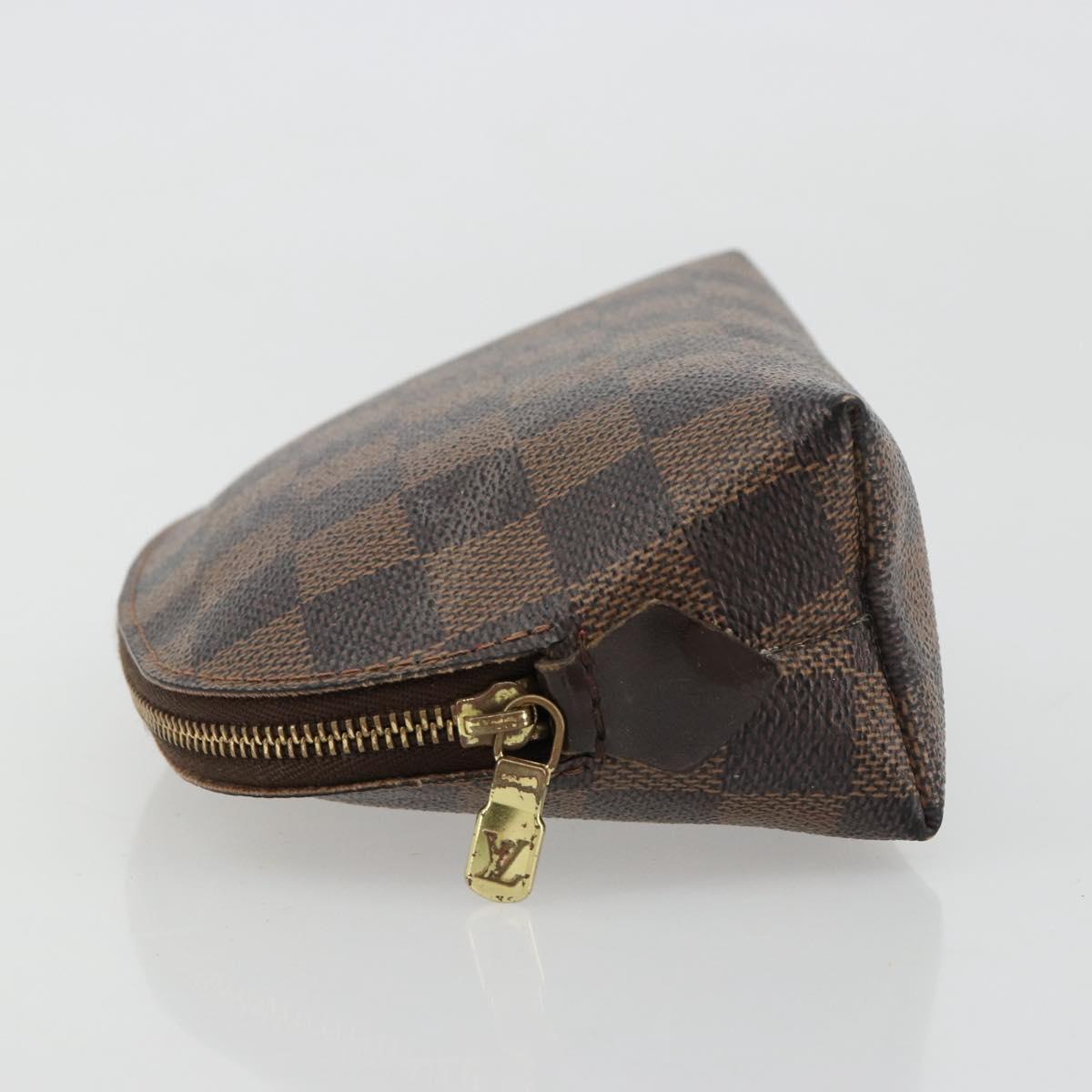 LOUIS VUITTON Damier Ebene Pochette Cosmetic PM Pouch N47516 LV Auth 182675