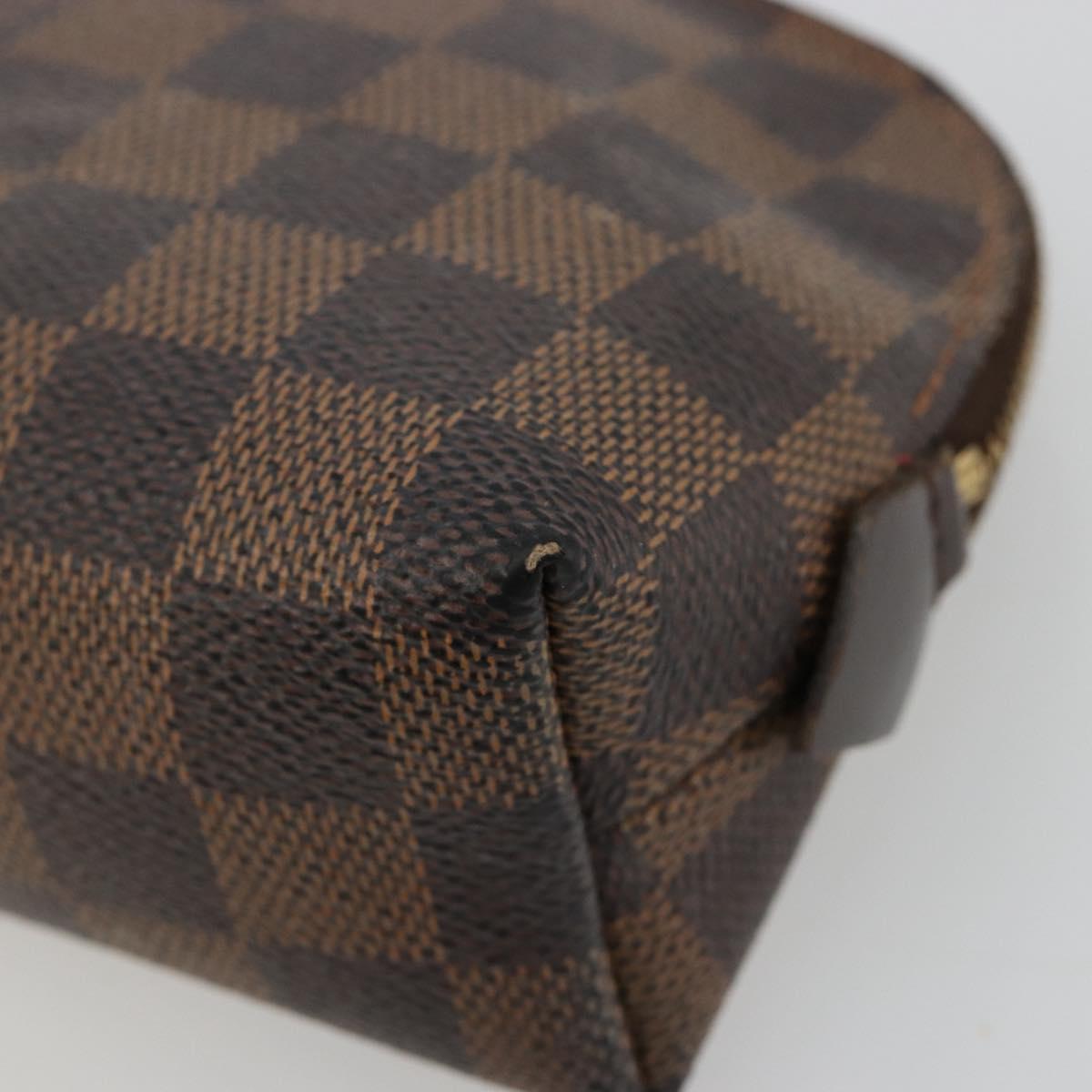LOUIS VUITTON Damier Ebene Pochette Cosmetic PM Pouch N47516 LV Auth 182675