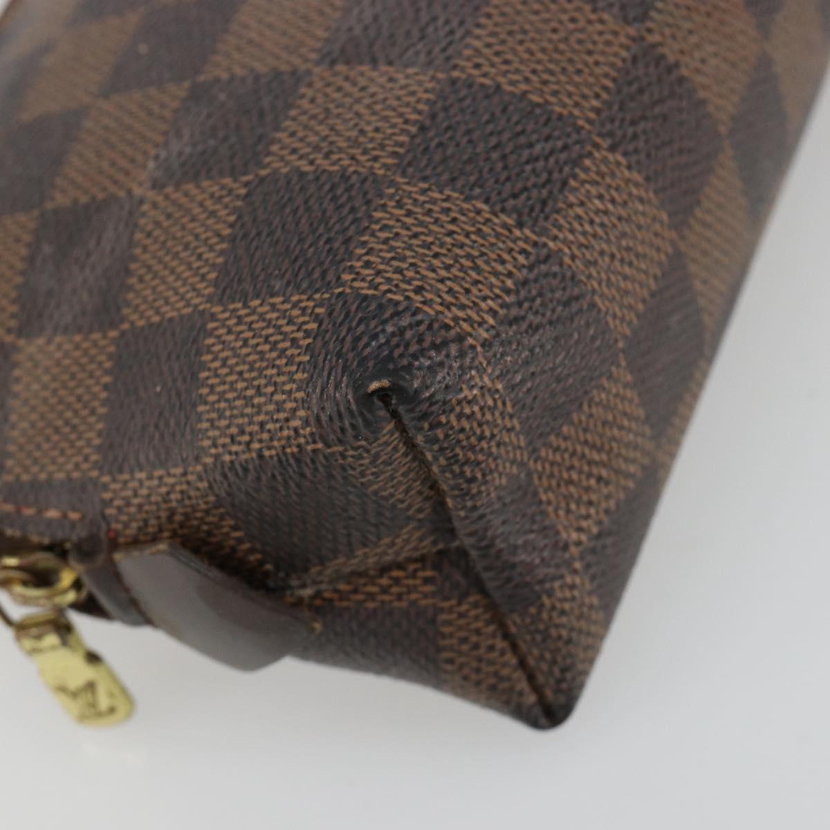 LOUIS VUITTON Damier Ebene Pochette Cosmetic PM Pouch N47516 LV Auth 182675