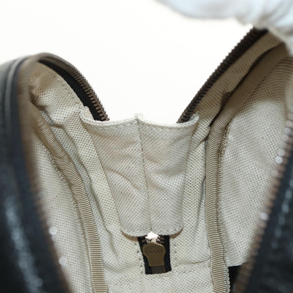 GUCCI Basketball Shape Hand Bag Leather 2way Black Gold 547855 Auth 182676SAM