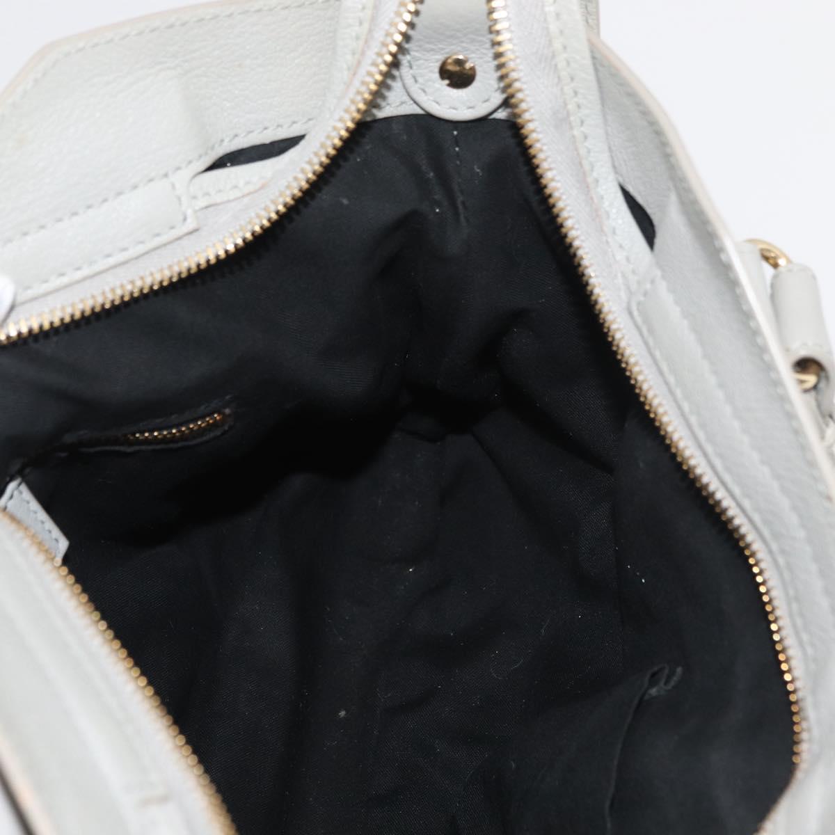 BALENCIAGA Edge Town Hand Bag Leather 2way Gray Gold 390149 Auth 182677SAM