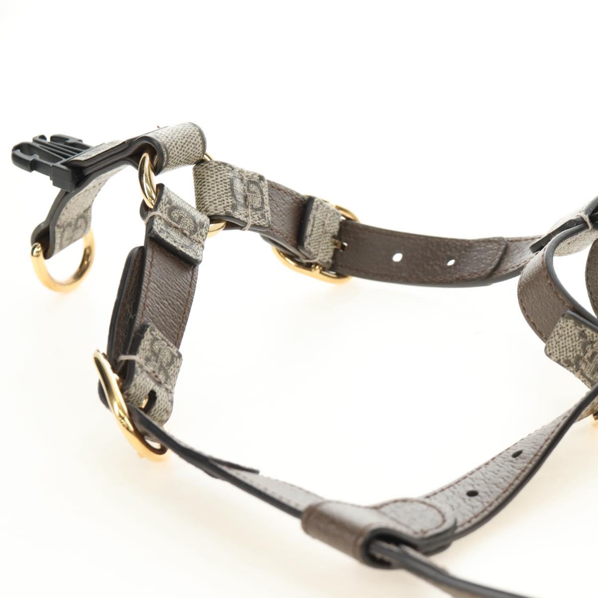 GUCCI GG Supreme Pet Harness Coat Set PVC Beige Gold 692963 Auth 182693V