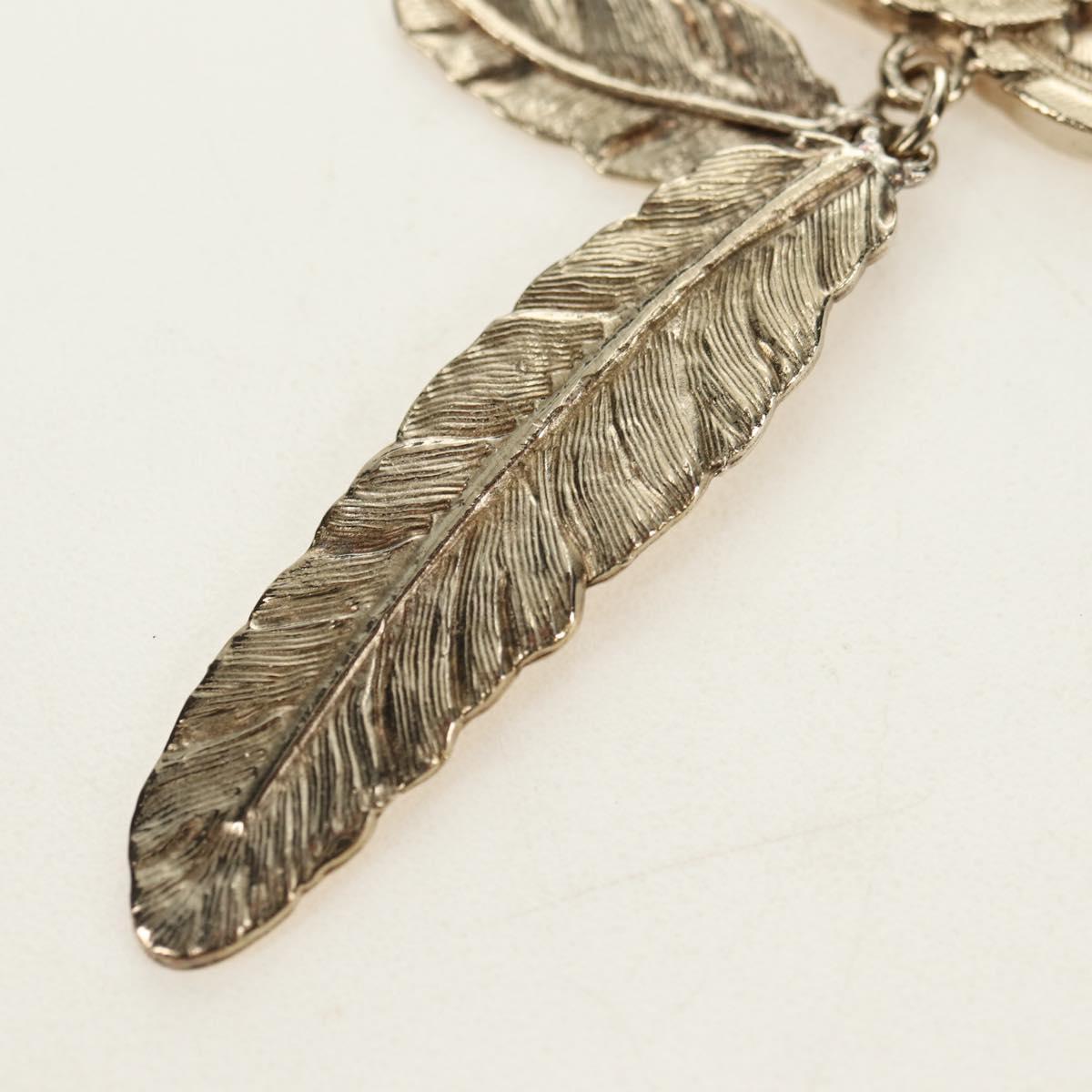 CHANEL COCO Mark Necklace metal Gold Tone CC Auth 182696M