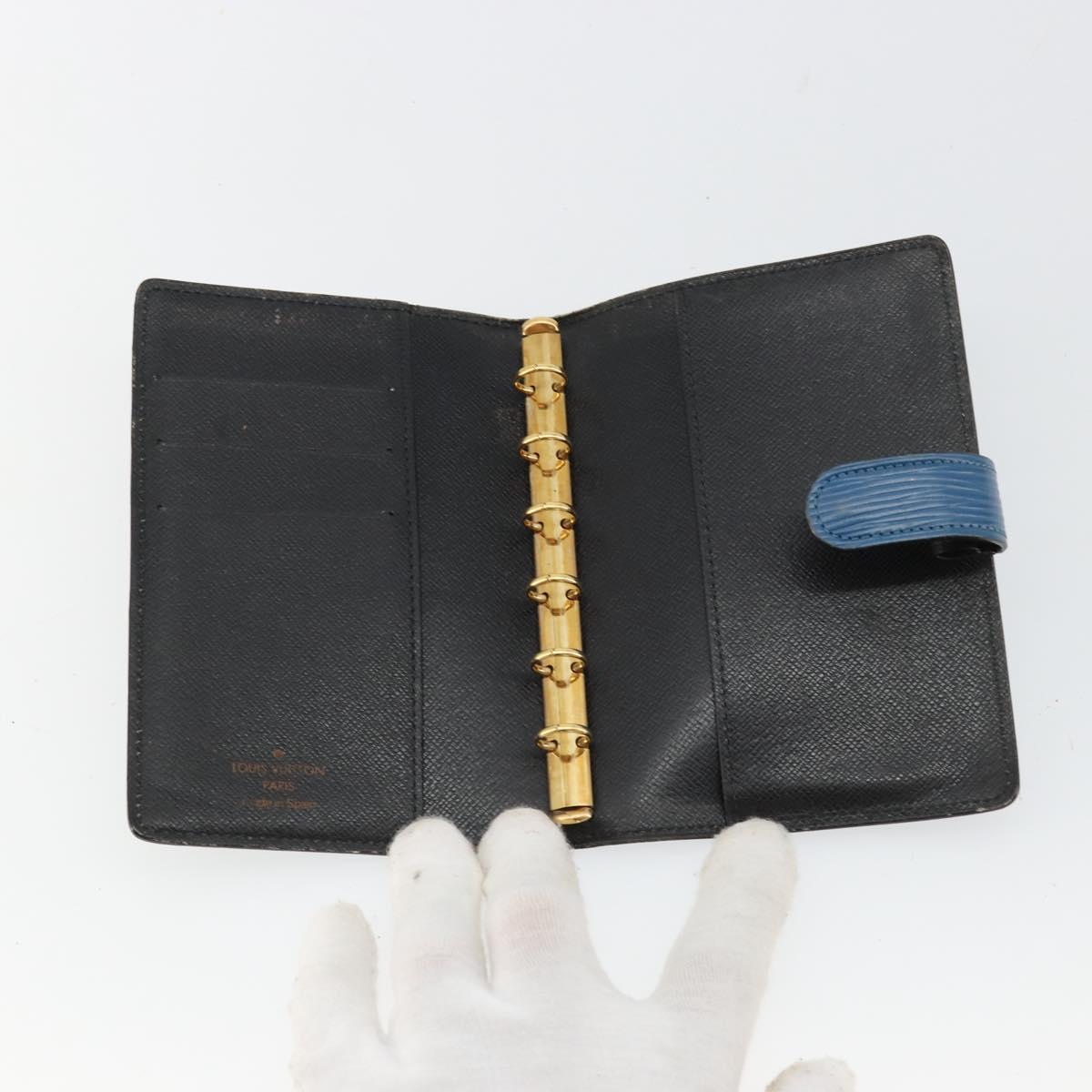 LOUIS VUITTON Epi Agenda PM Day Planner Cover Blue R20055 LV Auth 182707