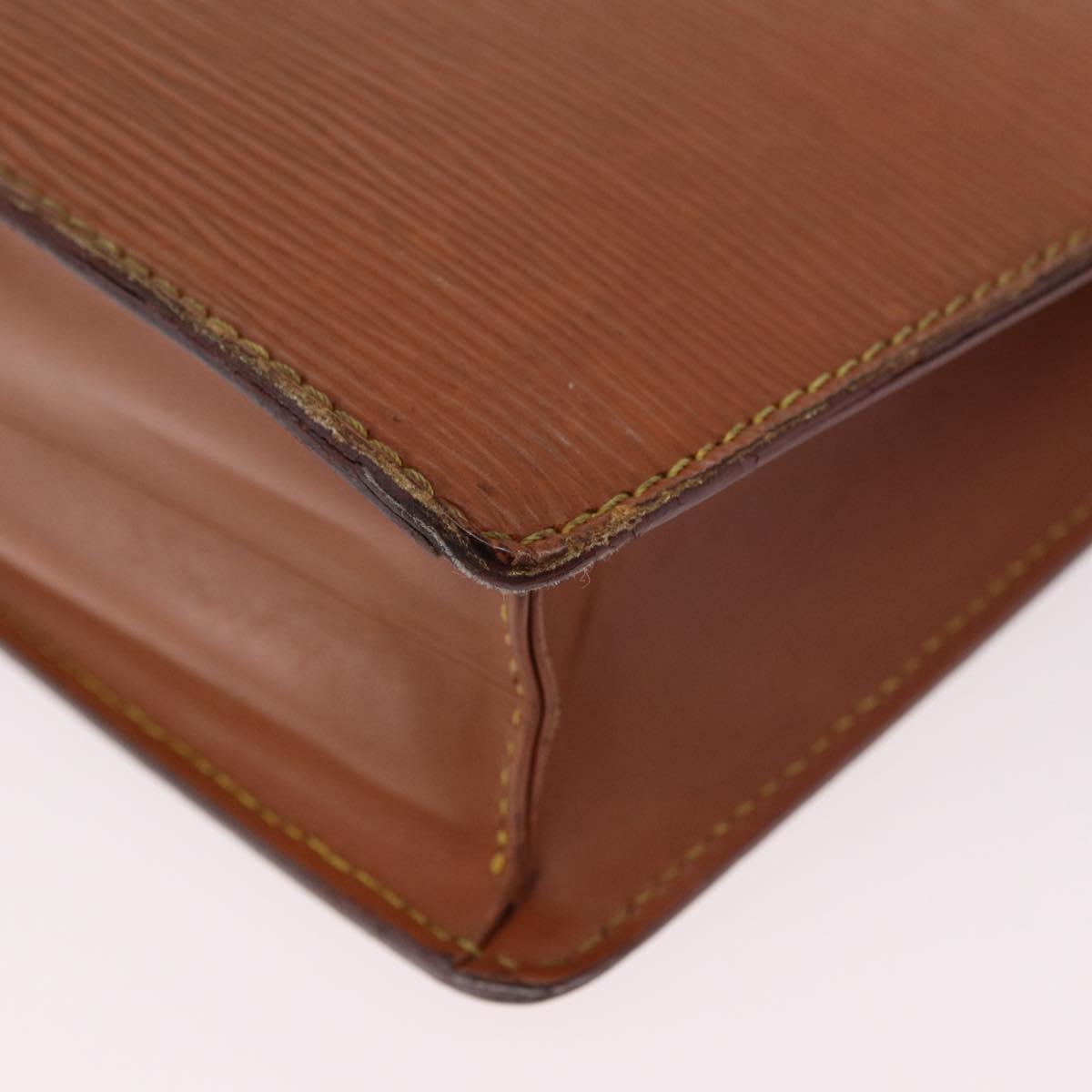 LOUIS VUITTON Epi Pochette Homme Bag Brown Zipangu Gold M52528 LV Auth 182712