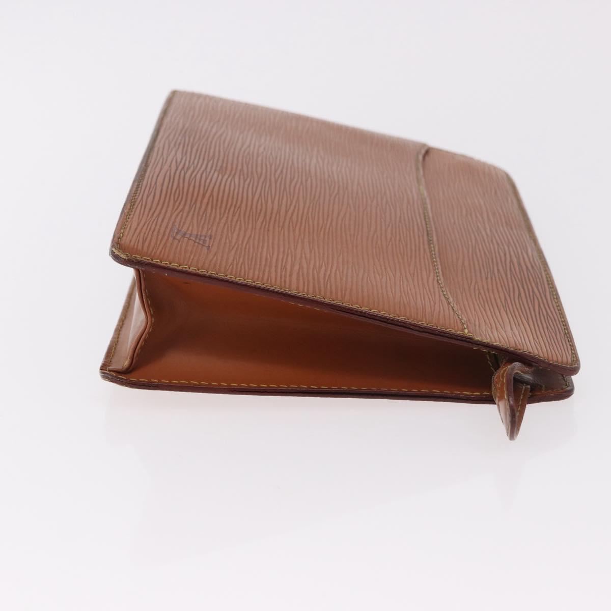 LOUIS VUITTON Epi Pochette Homme Bag Brown Zipangu Gold M52528 LV Auth 182712