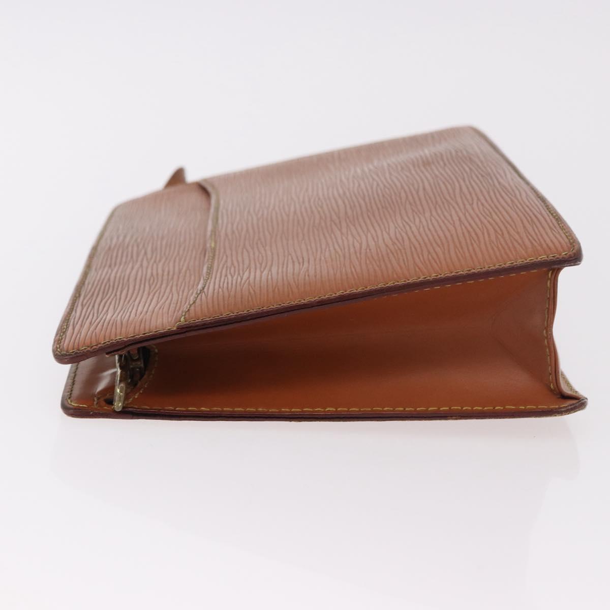 LOUIS VUITTON Epi Pochette Homme Bag Brown Zipangu Gold M52528 LV Auth 182712