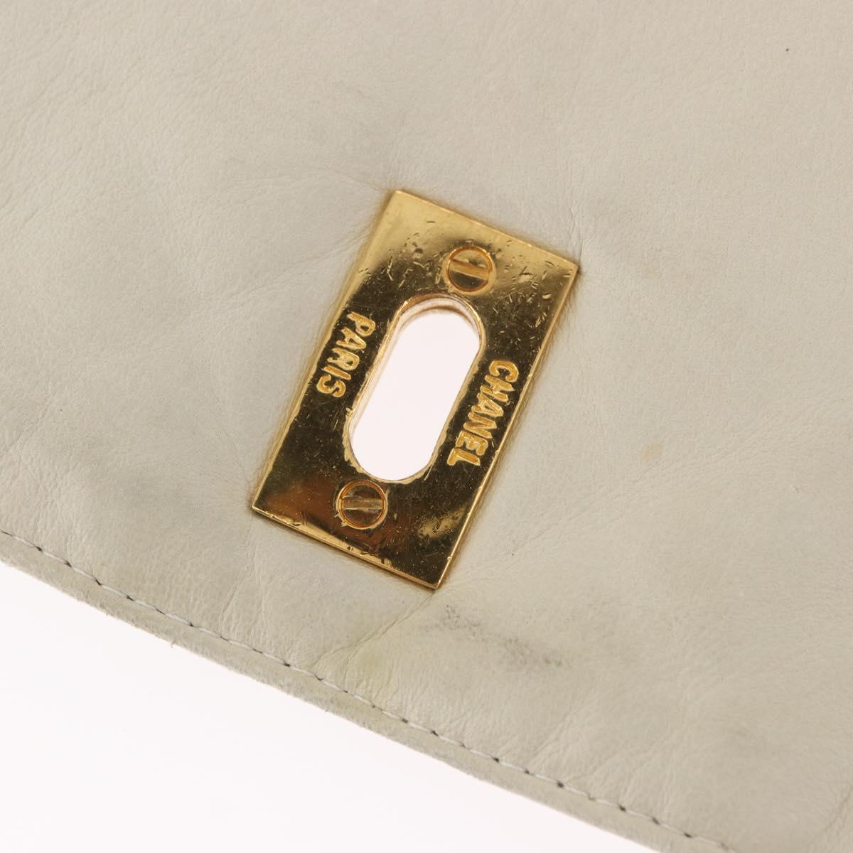 CHANEL Chain Matelasse Shoulder Bag Canvas Gray Gold CC Auth 182717
