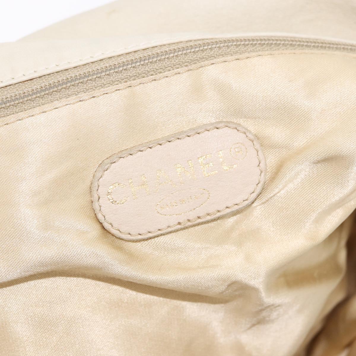 CHANEL Chain Matelasse Shoulder Bag Canvas Gray Gold CC Auth 182717