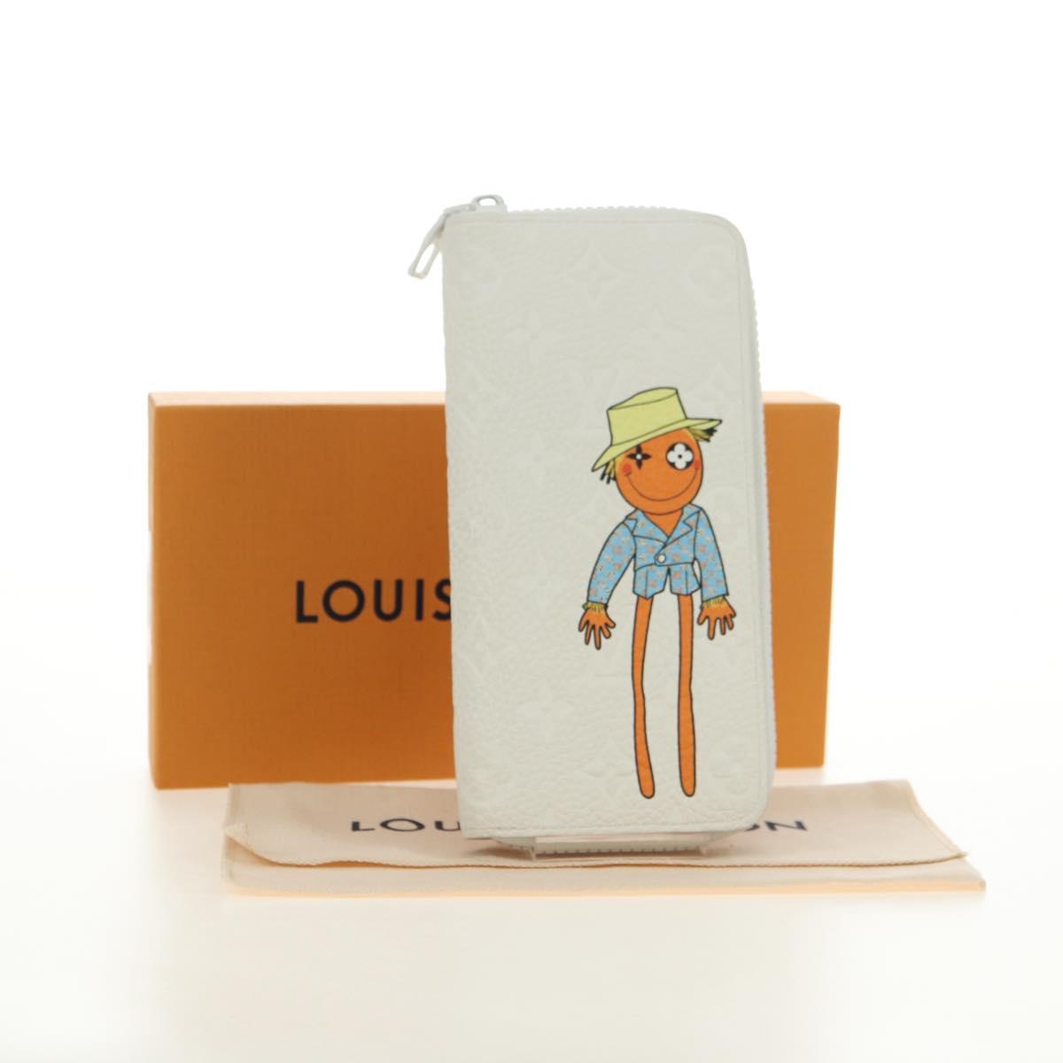 LOUIS VUITTON Taurillon Zippy Wallet Vertical LV Friend M80337 LV Auth 182719M