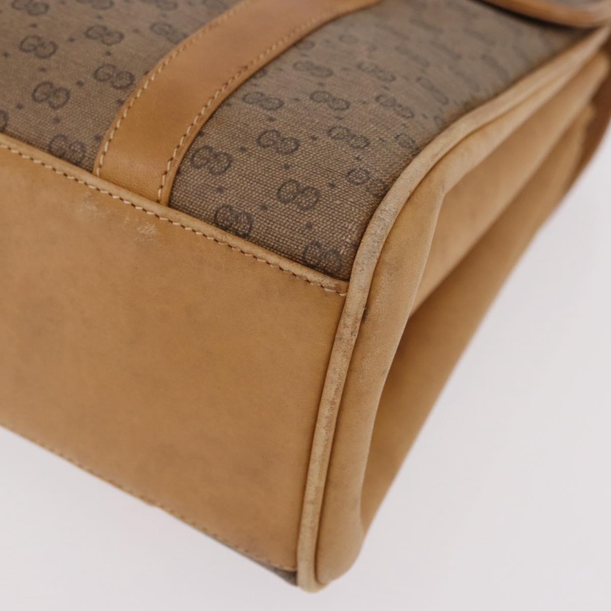 GUCCI Micro GG Supreme Hand Bag PVC Beige Gold 000 46 4857 Auth 182722