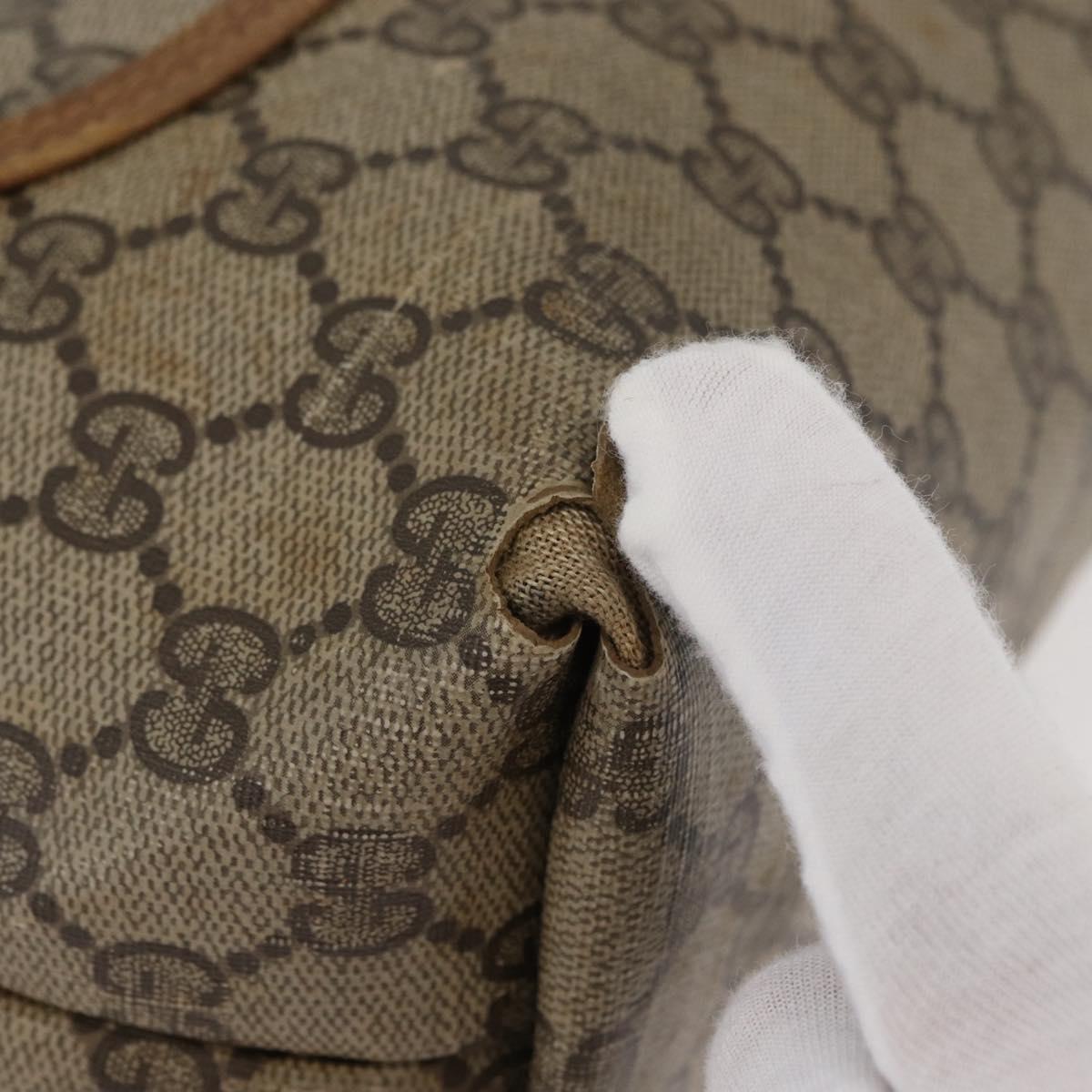 GUCCI GG Supreme Web Sherry Line Tote Bag PVC Beige 39 02 003 Auth 182725