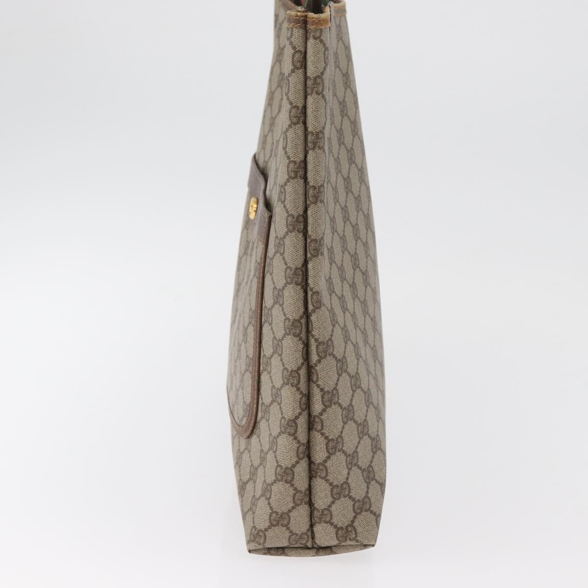 GUCCI GG Supreme Web Sherry Line Tote Bag PVC Beige Gold 002 58 6487 Auth 182729