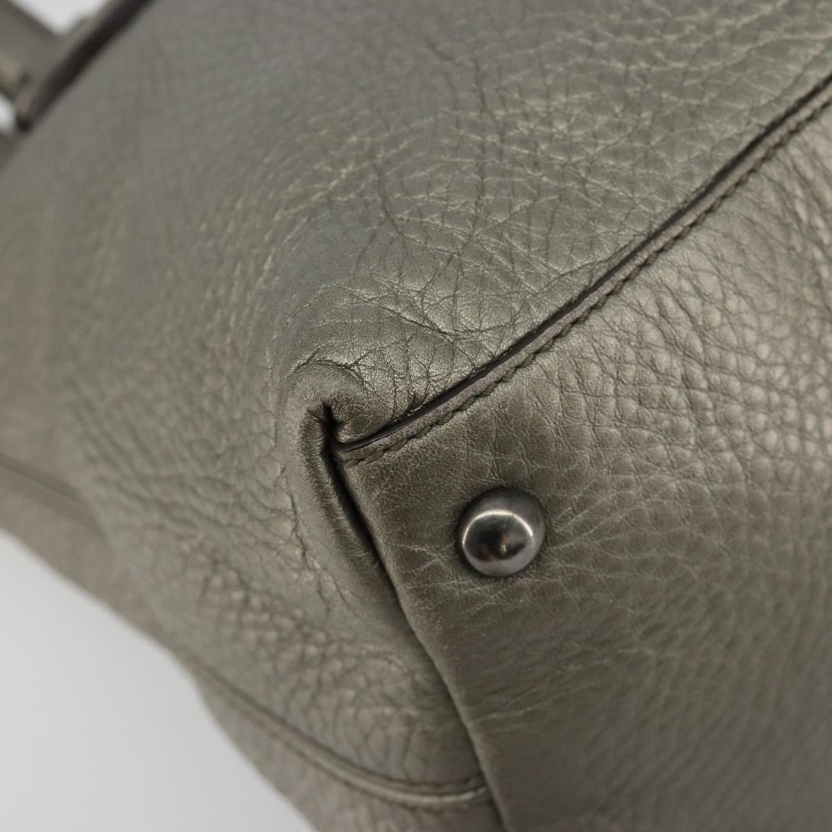 GUCCI Soho Hand Bag Leather 2way Silver 308362 Auth 182731A