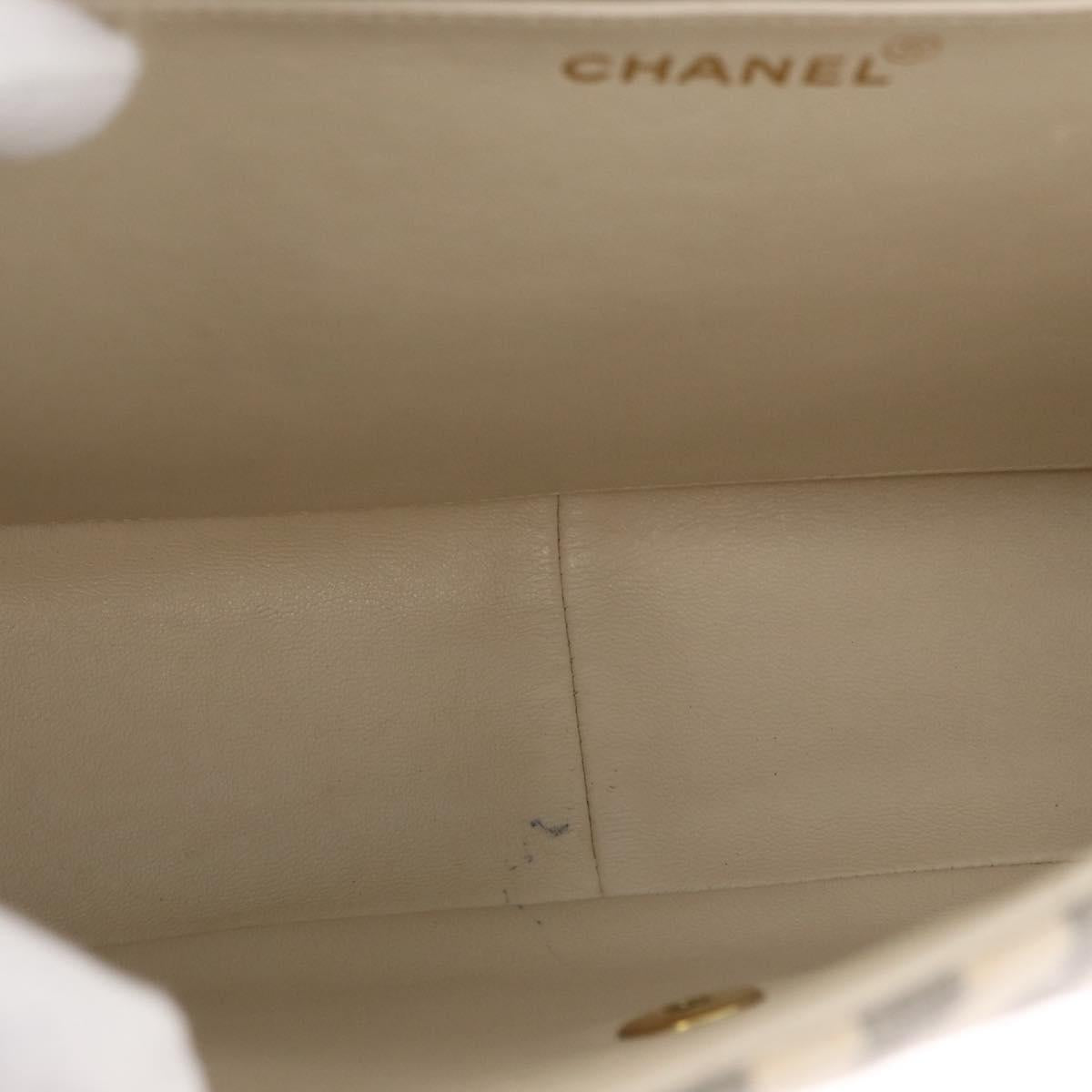 CHANEL Matelasse 30 Chain Shoulder Bag Canvas Gray Gold CC Auth 182738SAV
