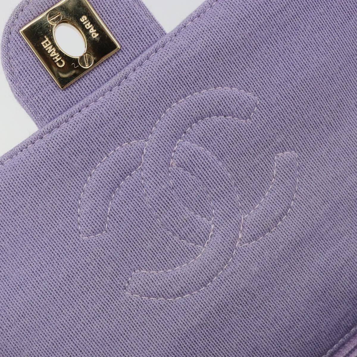CHANEL Mini Matelasse 17 Chain Bag Cotton Lavende Gold CC Auth 182741SAM