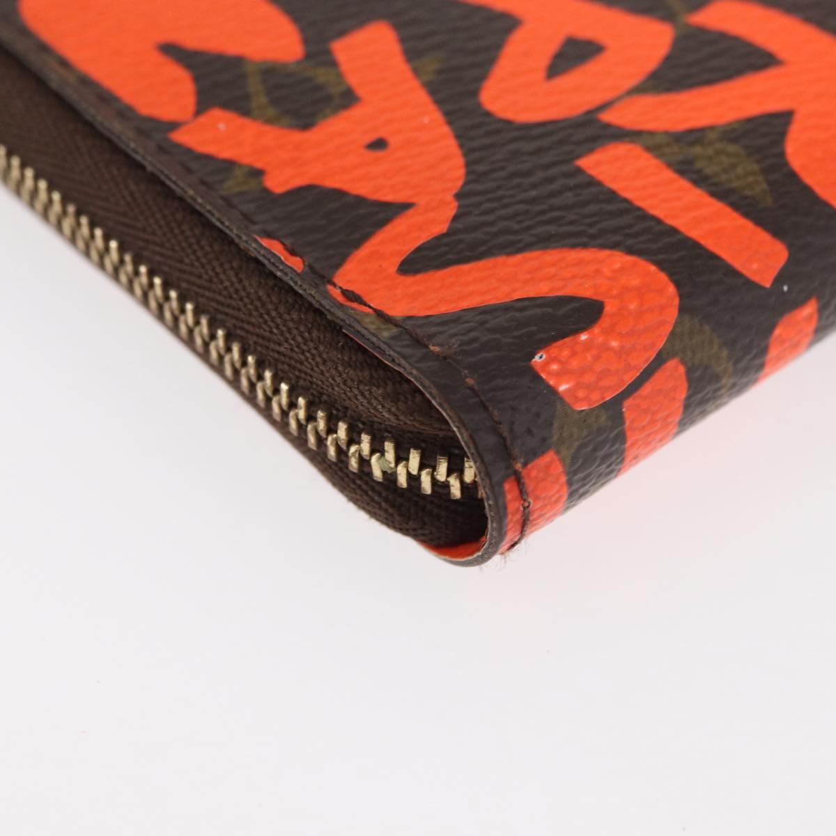 LOUIS VUITTON Graffiti Zippy coin purse Coin Purse Orange M93708 LV Auth 182771A